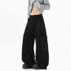 Rivet Design Cargo Pants for Men and Women, High Street Hip Hop Sport Long Pants, Trendy Brand Design Sense, Unique Style Pants