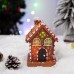Christmas Glowing Gingerbread House Decoration Christmas Home Living Room Atmosphere Decoration Desktop Resin Decoration