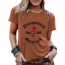 Disappointed Rose Round Neck Short Sleeve