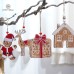 Christmas Retro Wooden Texture Gingerbread Man Deer Ornament Christmas Tree Gift Decoration Hanging Decor