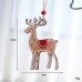 Christmas Retro Wooden Texture Gingerbread Man Deer Ornament Christmas Tree Gift Decoration Hanging Decor