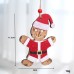 Christmas Retro Wooden Texture Gingerbread Man Deer Ornament Christmas Tree Gift Decoration Hanging Decor