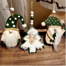 Christmas Nordic Ins Wooden Hanging Ornament, Christmas Tree Decoration, Santa Claus Reindeer Party Gift Decor