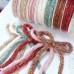 Christmas 6mm Mixed Yarn Round Rope Knitted Bow for Tree, Gift Box Decoration Ties