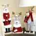 Christmas Wooden Red Felt Deer Decoration for Hotel Window Display and Festival Atmosphere Props