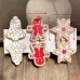 Christmas Gingerbread Man Wooden Clips DIY Snowflake Bell Gift Box Decoration Small Wood Clips  2 pcs