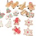 Christmas Gingerbread Man Wooden Clips DIY Snowflake Bell Gift Box Decoration Small Wood Clips  2 pcs