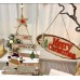 Christmas Wooden Decoration Plaque, Christmas English Letter Door Wall Hanging Trapezoidal Ornament DIY Prop