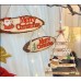 Christmas Wooden Decoration Plaque, Christmas English Letter Door Wall Hanging Trapezoidal Ornament DIY Prop