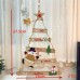 Christmas Wooden Decoration Plaque, Christmas English Letter Door Wall Hanging Trapezoidal Ornament DIY Prop