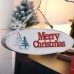Christmas Wooden Decoration Plaque, Christmas English Letter Door Wall Hanging Trapezoidal Ornament DIY Prop