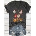 Colorful rooster print top for women
