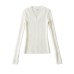 V-neck long sleeved elastic slim fit base sweater