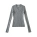 V-neck long sleeved elastic slim fit base sweater