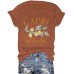 CAPRI Lemon Printed New Round Neck Loose Short Sleeve