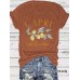 CAPRI Lemon Printed New Round Neck Loose Short Sleeve