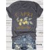 CAPRI Lemon Printed New Round Neck Loose Short Sleeve