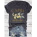 CAPRI Lemon Printed New Round Neck Loose Short Sleeve