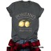 CAPRI Lemon Printed New Round Neck Loose Short Sleeve CAPRI Lemon Printed New Round Neck Loose Short Sleeve
