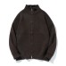 Solid Color Semi-High Neck  Open Front Clean Fit  Cardigan Sweater 