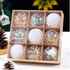 New Christmas Ball 8CM Painted Ball Christmas Tree Decoration Hanging Ornament Scene Decoration Christmas Decorative Small Hanging