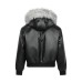 Street Retro Detachable Fur Collar Hooded PU Leather Parka Coat for Men and Women, Loose Oversized Design, Unique Style Winter Jacket