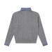 Street Vintage Two-Piece Spliced Turn-Down Collar Knitwear for Men and Women, Loose College Style, Warm Couple Knitwear