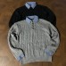 Street Vintage Two-Piece Spliced Turn-Down Collar Knitwear for Men and Women, Loose College Style, Warm Couple Knitwear