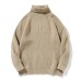 Simple Solid Color High Neck Sweater Unisex Loose Casual Basic 