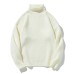 Simple Solid Color High Neck Sweater Unisex Loose Casual Basic 