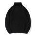 Simple Solid Color High Neck Sweater Unisex Loose Casual Basic 