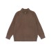 Lazy Style Simple Versatile Solid Color Zipper Loose Knit Jacket