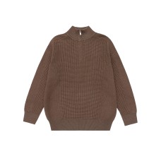 Solid Color Half-Zip Knit Sweater Men's Loose Fit Sweater Solid Color Half-Zip Knit Sweater Men's Loose Fit Sweater