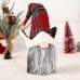 New Christmas Decoration Creative Black and White Checkered Beard Faceless Doll Ornament Faceless Old Man Doll