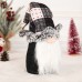 New Christmas Decoration Creative Black and White Checkered Beard Faceless Doll Ornament Faceless Old Man Doll