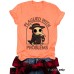 PLAGUED WITH Crow Round Neck Loose Short Sleeve