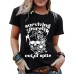 Short sleeved skull letter print