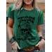 Short sleeved skull letter print