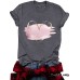 Pink heart-shaped printed top