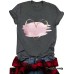 Pink heart-shaped printed top
