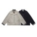 Loose Casual Patchwork Plaid Multi-pocket Unisex Long Sleeve Work Jacket