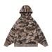 Washed Oversized Camouflage Hooded Zip-Up Sweatshirt