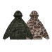 Washed Oversized Camouflage Hooded Zip-Up Sweatshirt