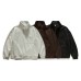 Streetwear Solid Color Half-Zip Stand Collar Hoodie Men's Loose Pullover Sweatshirt
