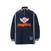 Street Retro Style Letter Embroidery Baseball Jacket Zipper Lapel Long Sleeve T-Shirt Unisex Polo Casual Top