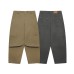 Distressed Pleated Loose Wide-Leg Workwear Trousers