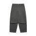 Distressed Pleated Loose Wide-Leg Workwear Trousers