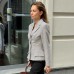 Grey long sleeved temperament small suit suit jacket