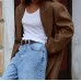 Luxury loose casual lazy style suit jacket for women