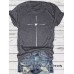 Cross heart printed round neck loose short sleeved shirt